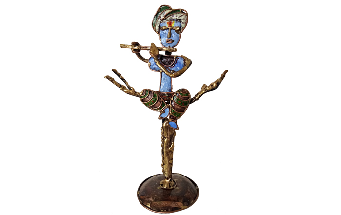S.Hemalatha
HE16
Krishna II
Welded Copper Oxidised with Enamel
8 x 4.5 x 13 inches
Unavailable (Can be commissioned)